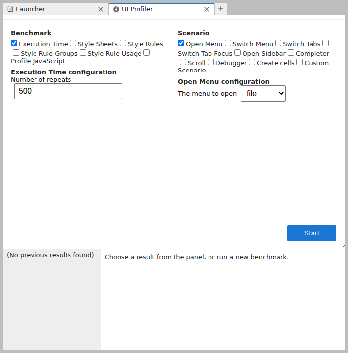 UI Profiler widget